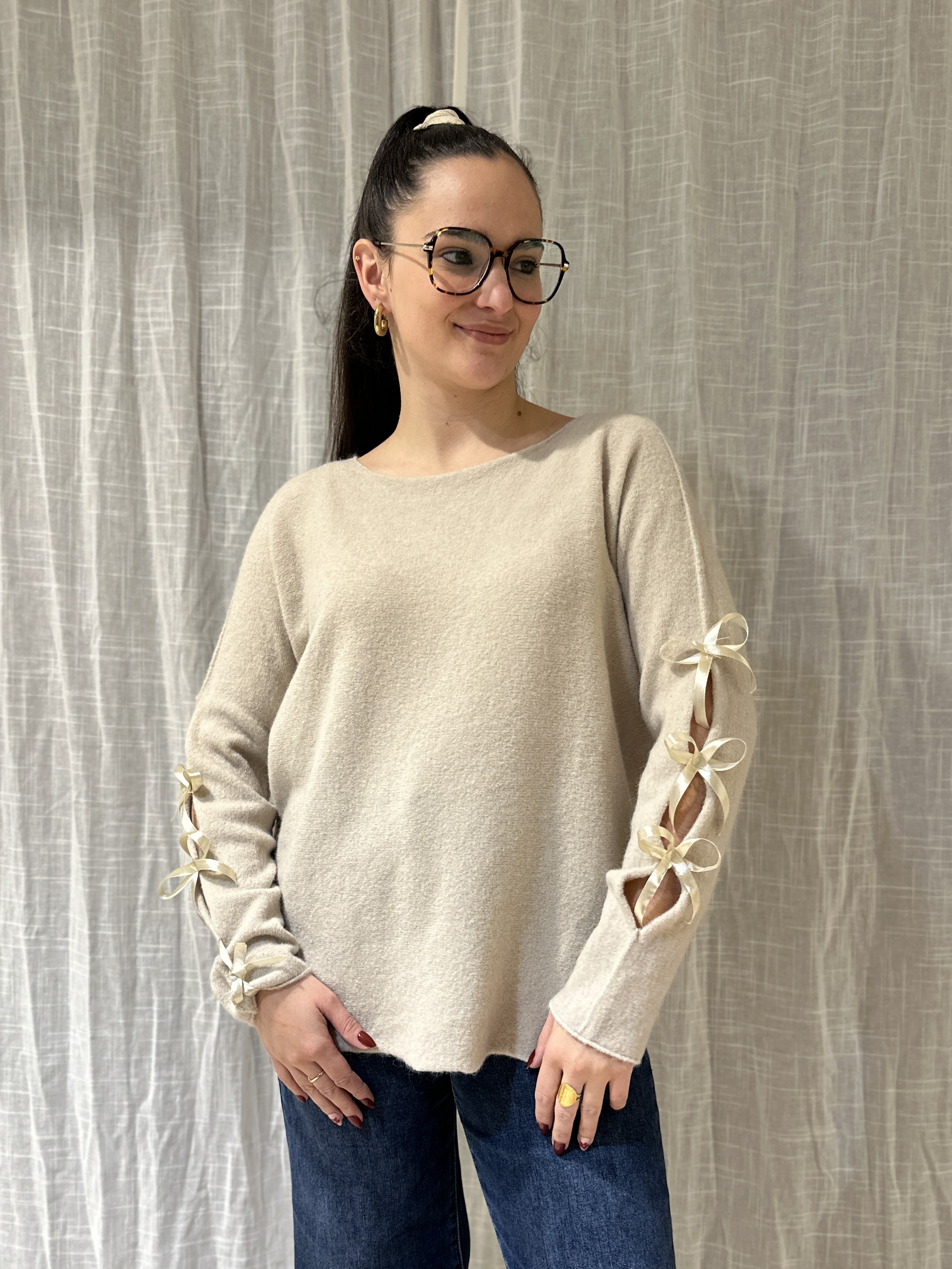 Pull NOEUD Beige