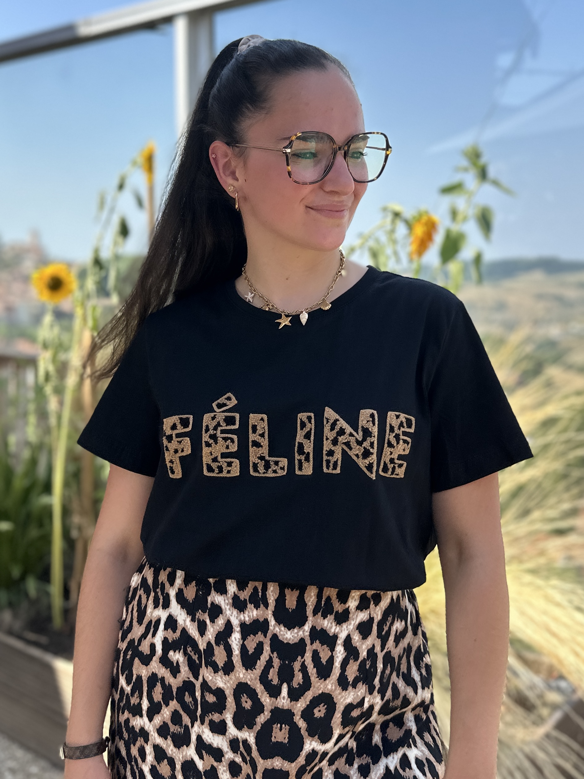T-Shirt FÉLINE Noir