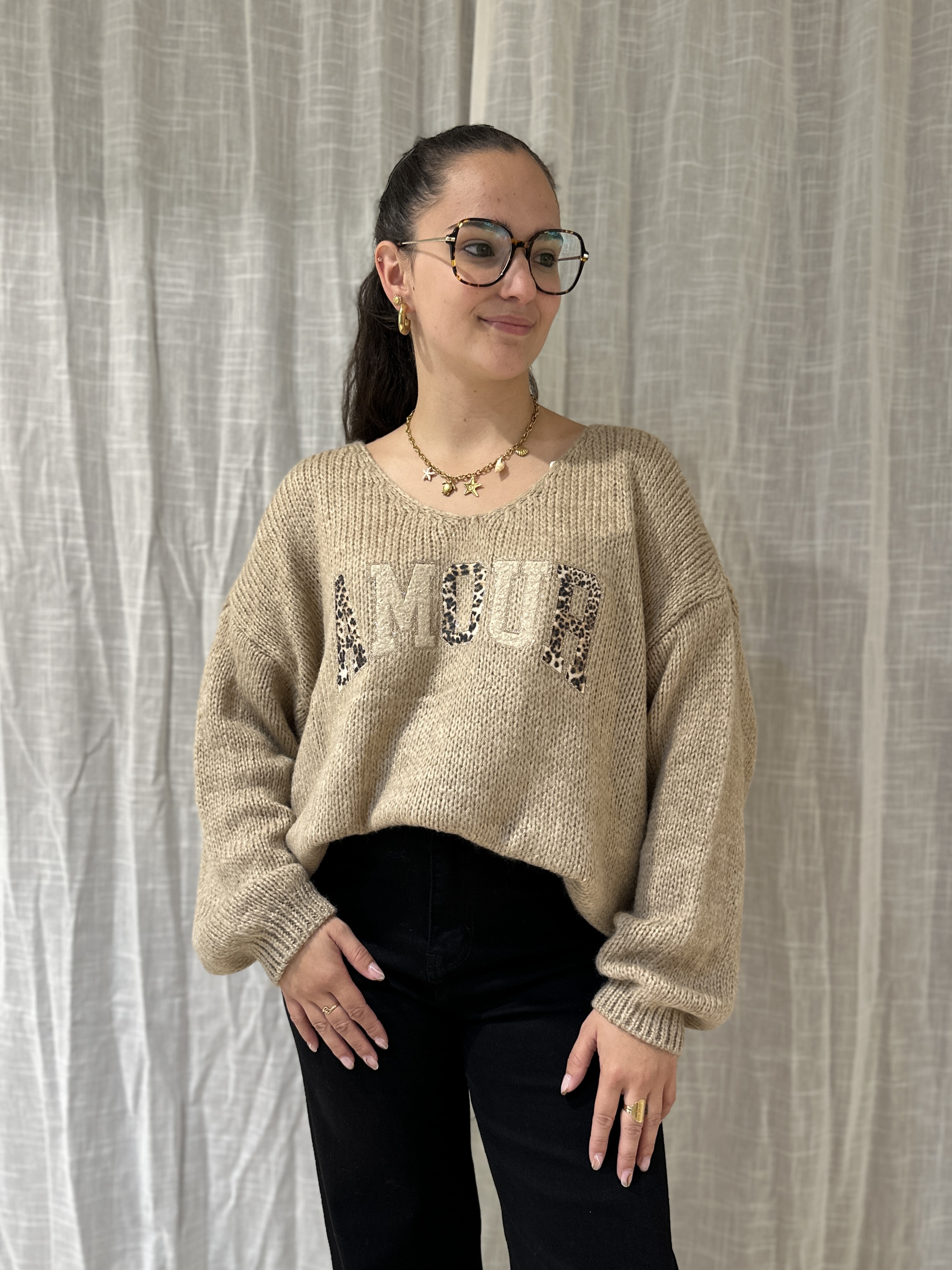 Pull AMOUR Beige