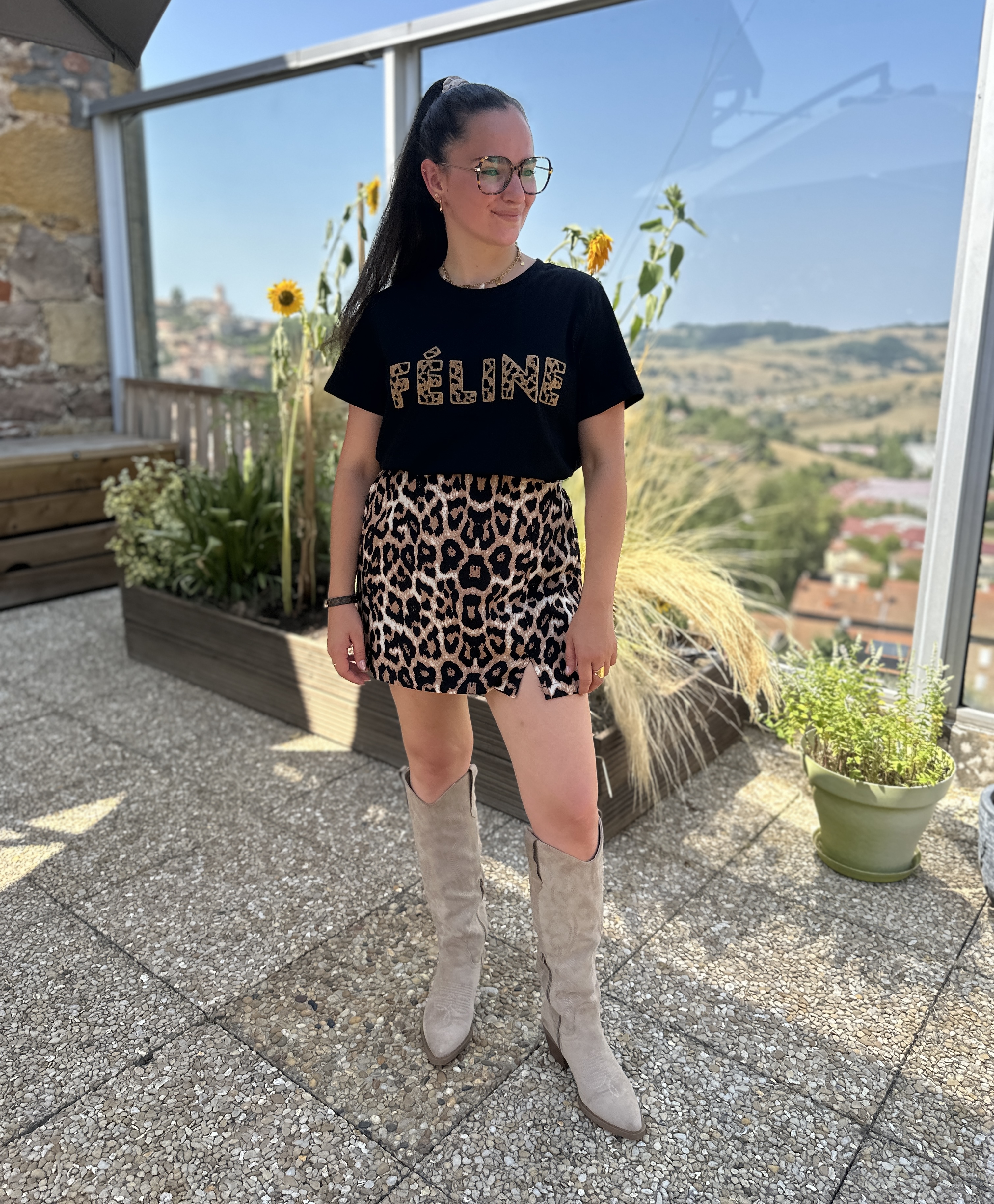 T-Shirt FÉLINE Noir