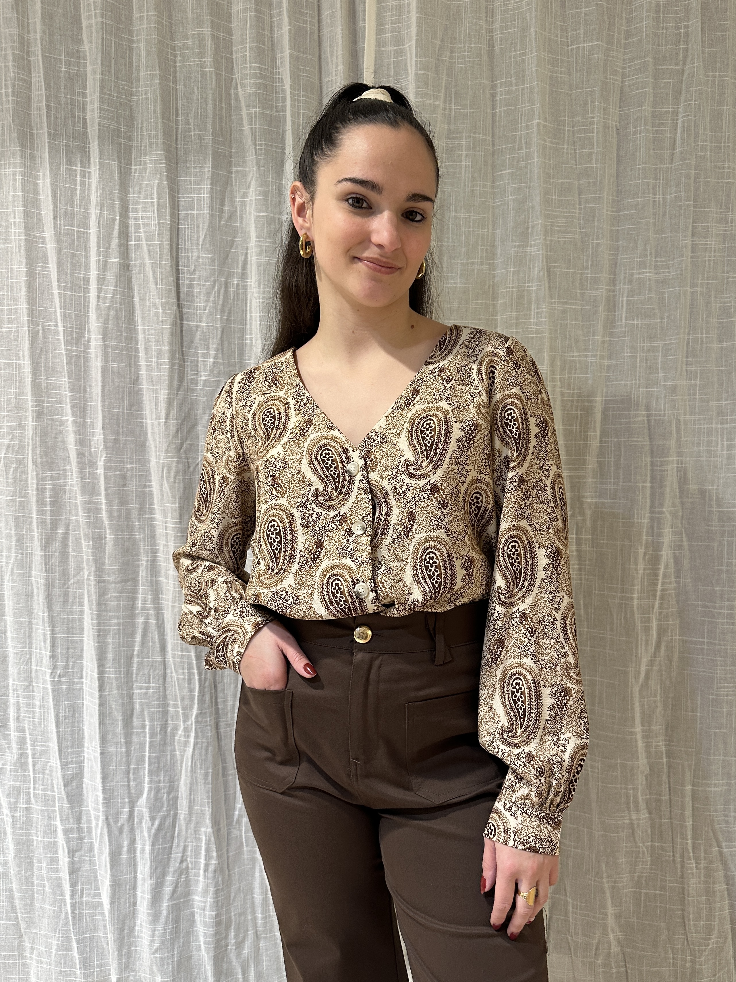 Chemise BENEDICTE Marron