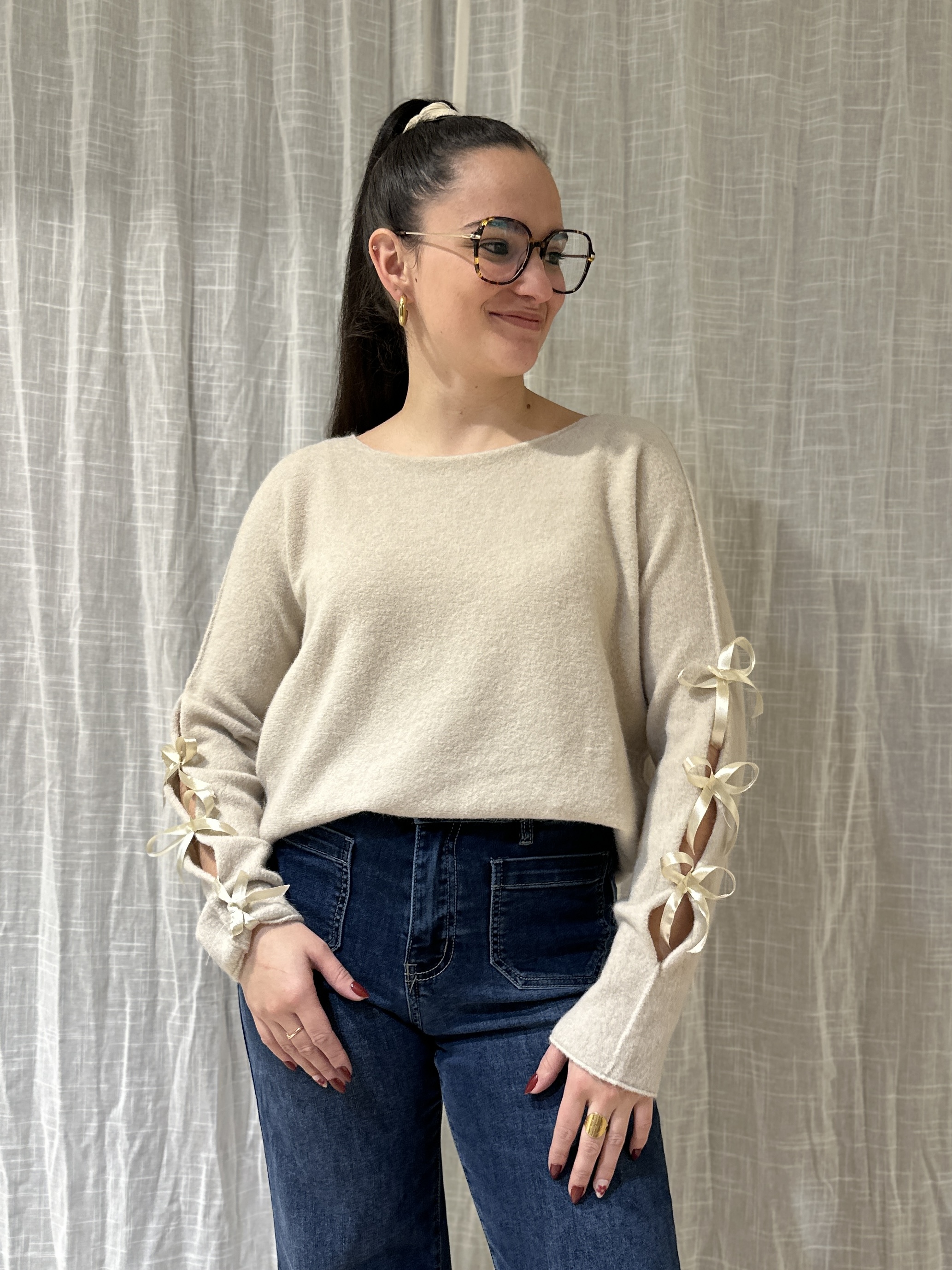 Pull NOEUD Beige