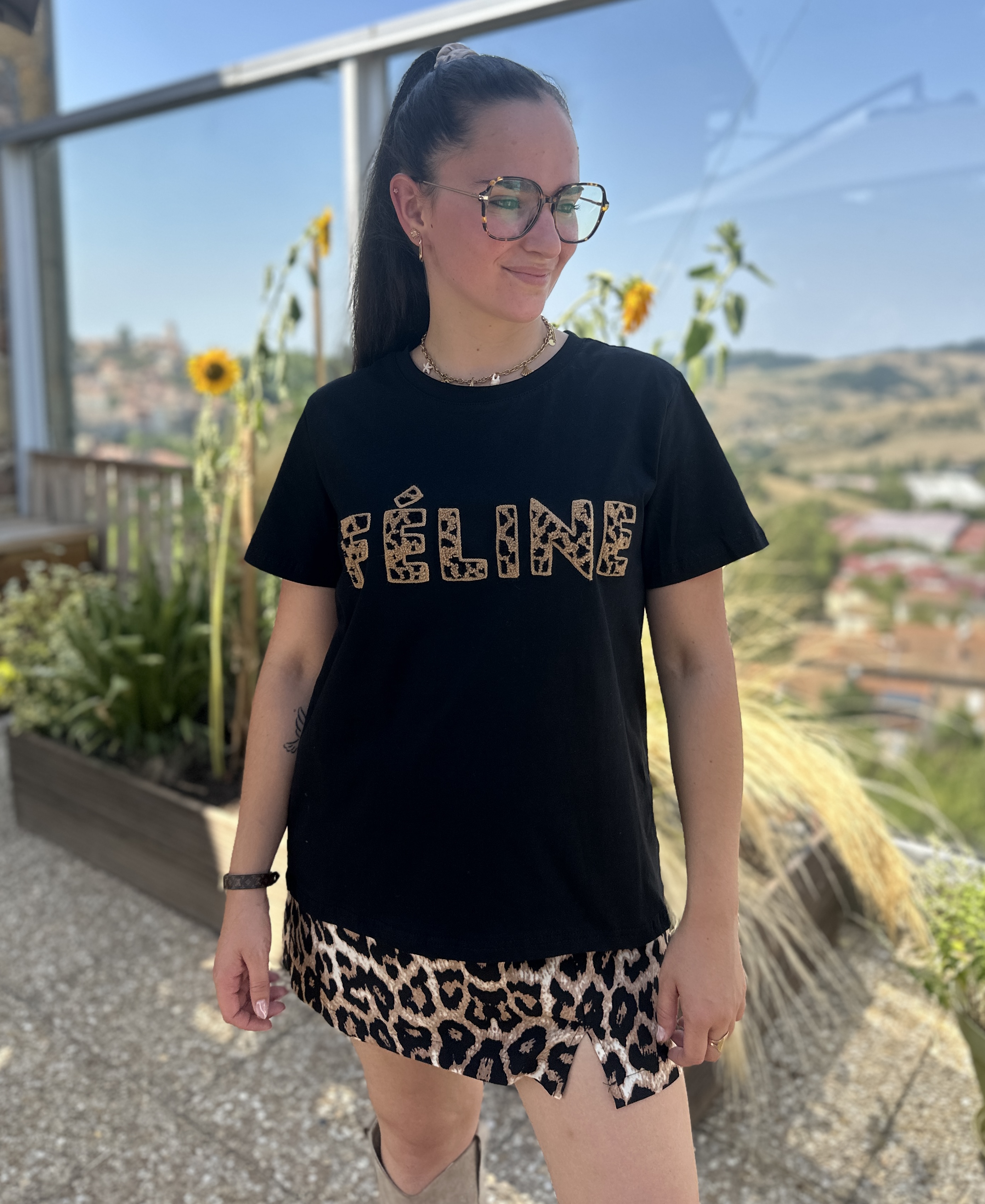 T-Shirt FÉLINE Noir
