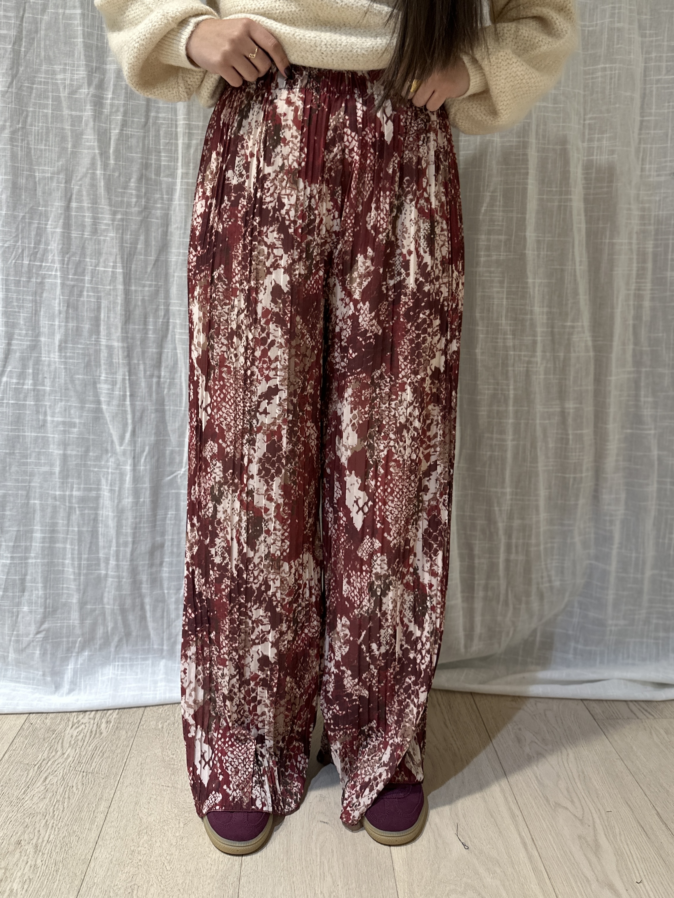 Pantalon LÉON Motifs Bordeaux
