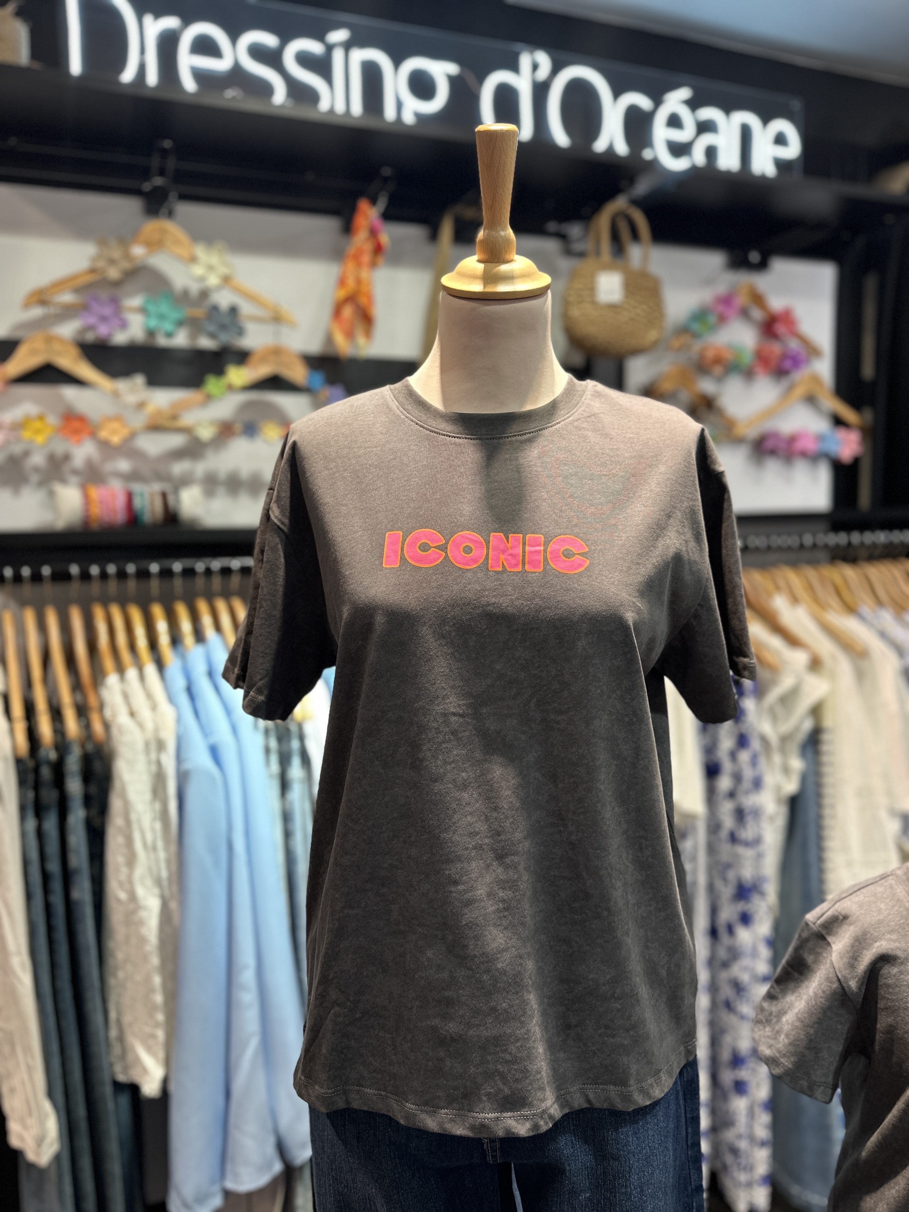 T-Shirt ICONIC Gris - Femme