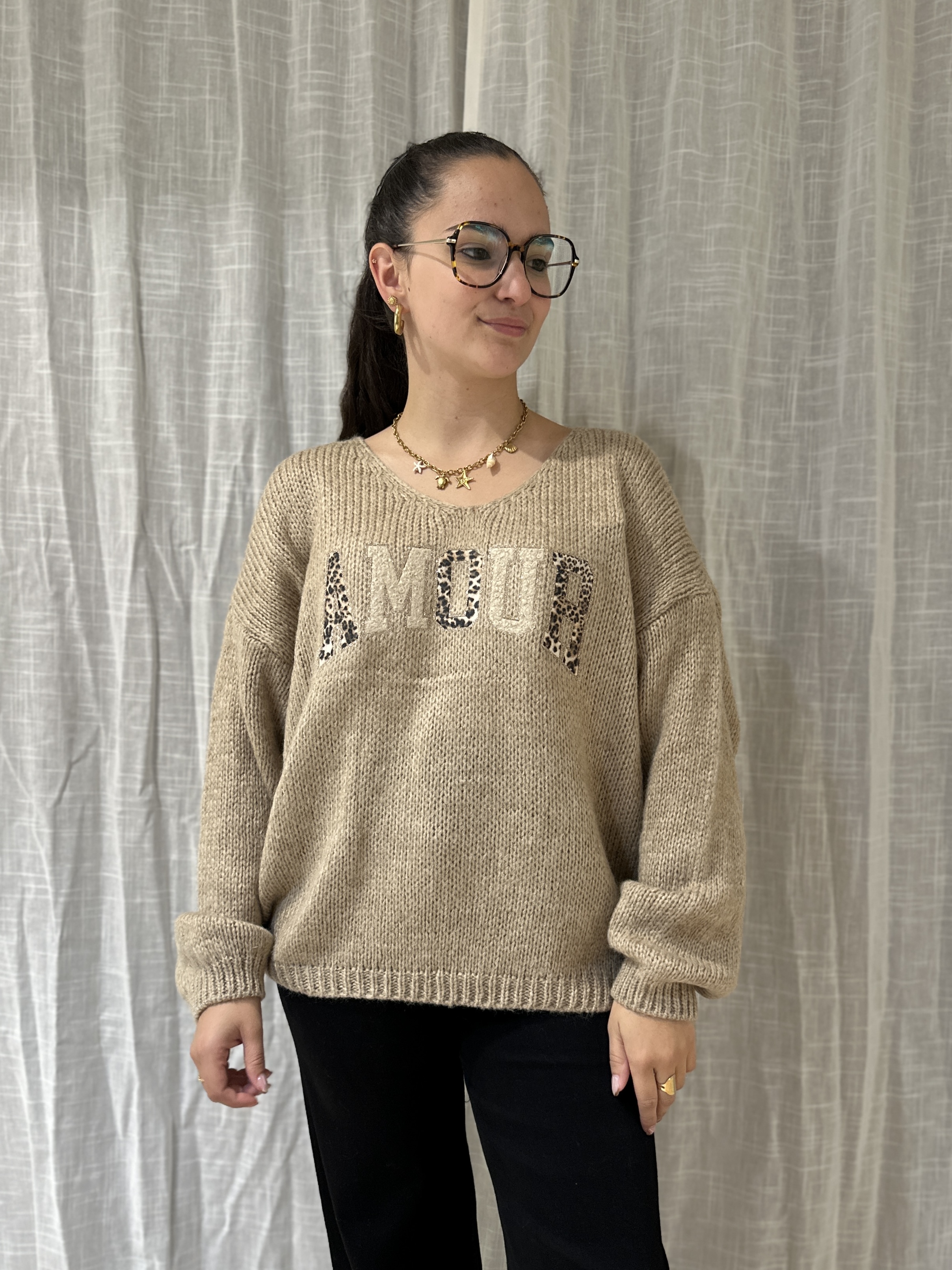 Pull AMOUR Beige