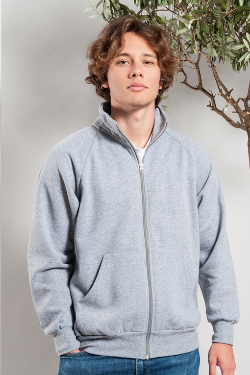 Felpa zip lunga uomo