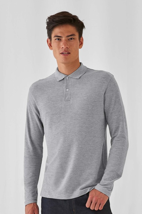 Polo piquè manica lunga uomo