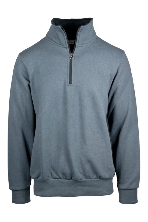 Felpa collo zip con fianchetti contrast