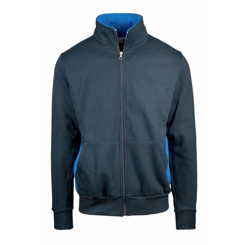 Felpa jacket zip lunga con fianchetti contrast