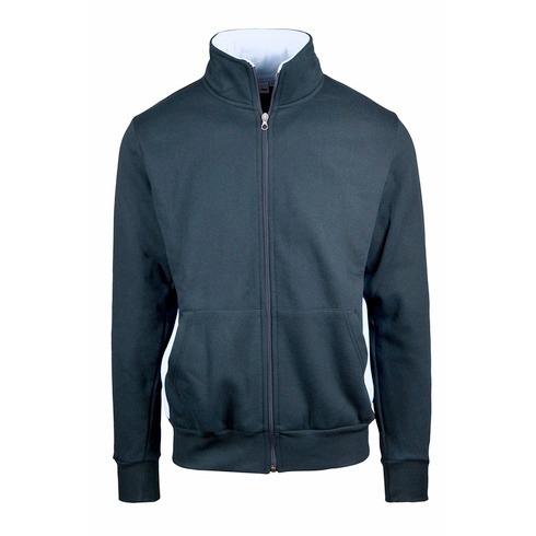 Felpa jacket zip lunga con fianchetti contrast