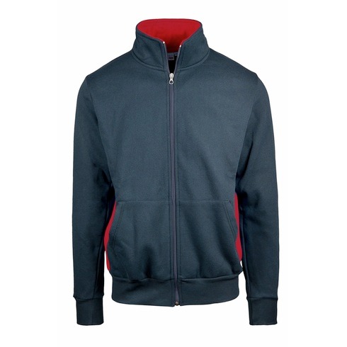 Felpa jacket zip lunga con fianchetti contrast