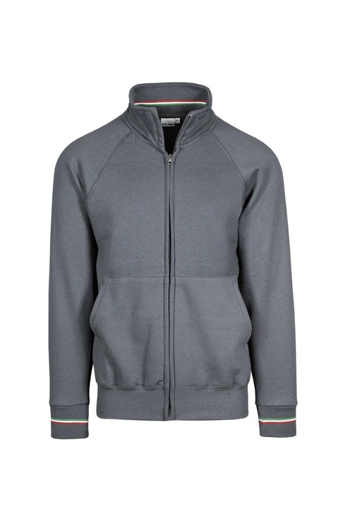 Felpa ecosostenibile Jacket tricolore zip lunga
