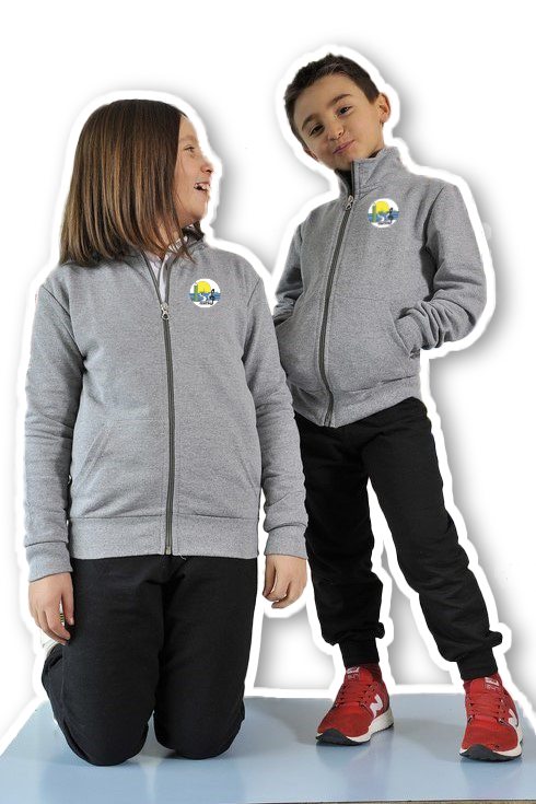 FELPA BAMBINO/A FULL ZIP SENZA CAPPUCCIO est./inv.