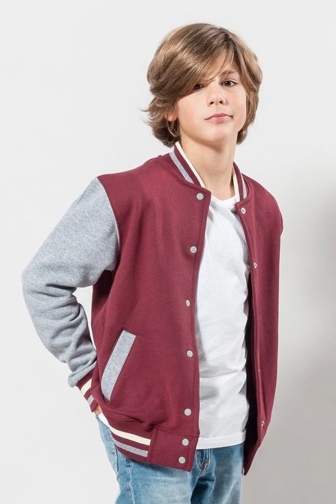 JACKET BOMBER BAMBINO BICOLORE IN FELPA