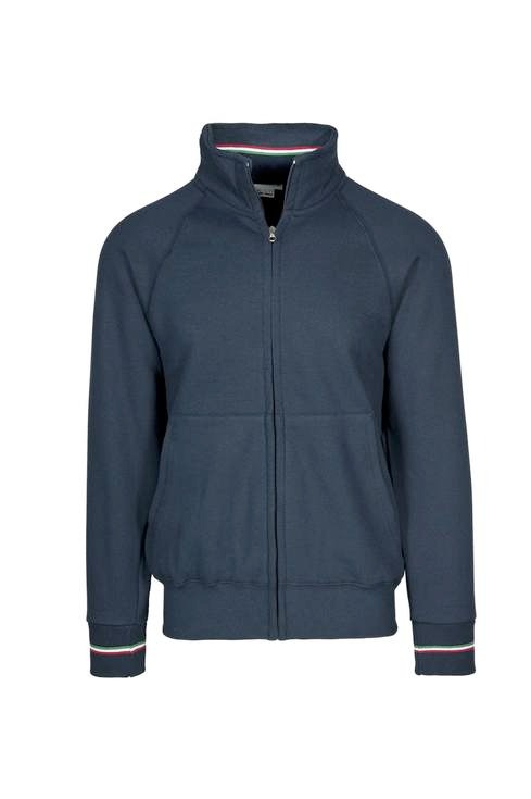 Felpa ecosostenibile Jacket tricolore zip lunga