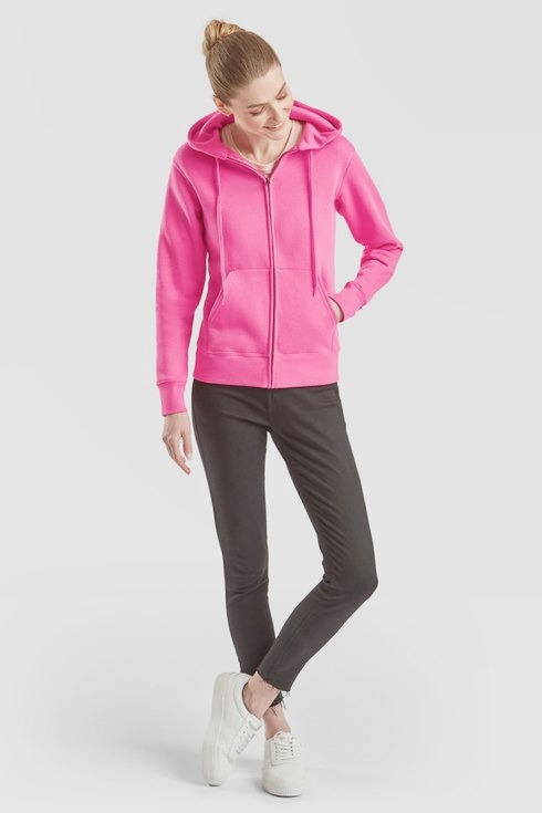 PREMIUM LADY FELPA CAPPUCCIO ZIP LUNGA