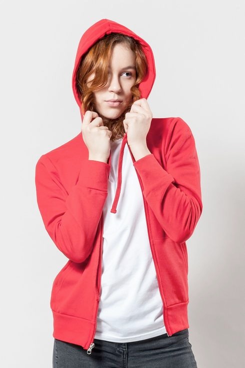 FELPA FRENCH TERRY DONNA CAPPUCCIO ZIP LUNGA