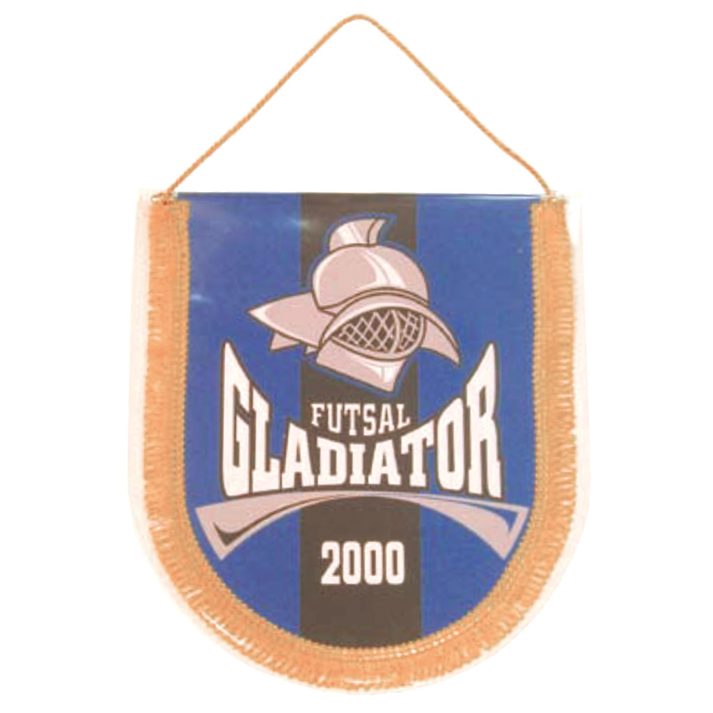 GAGLIARDETTO A PUNTA ARROTONDATA CON BUSTA E FRANGIA