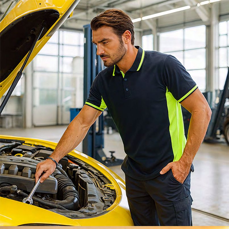 Polo elasticizzata alta visibilità