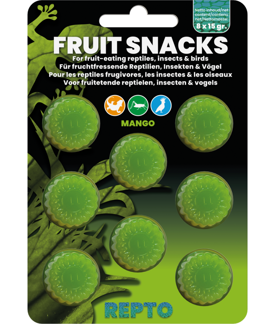 Gelées saveurs mangue pour geckos "Fruit snacks" Repto