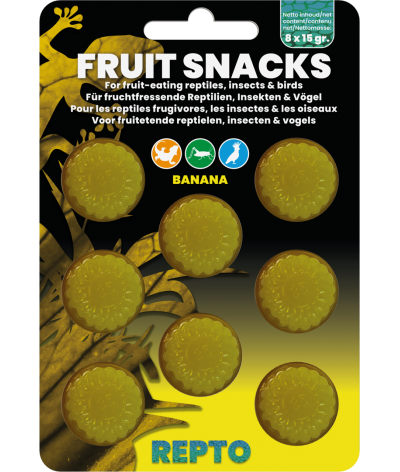Gelées saveurs banane pour geckos "Fruit snacks" Repto