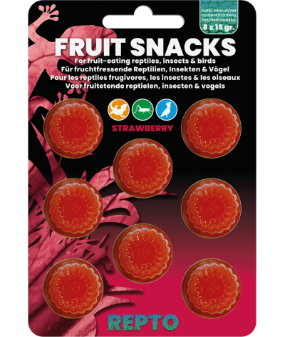Gelées saveurs fraise pour geckos "Fruit snacks" Repto