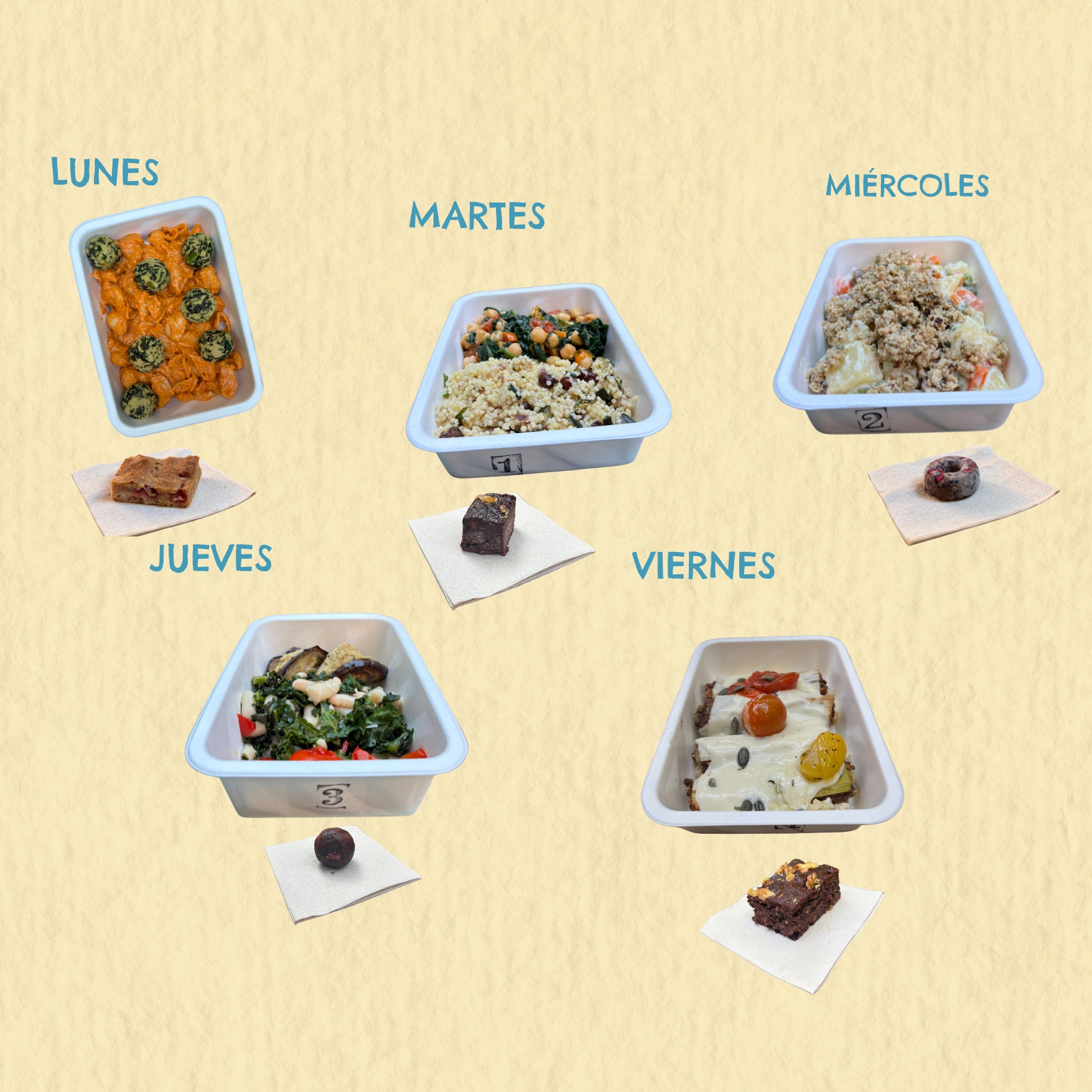 5 Platos OMNI y 5 Dulces