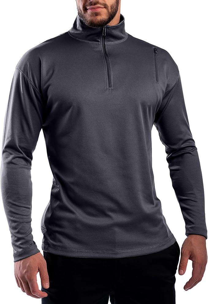 SCOTTeVEST Qzip Performance Pullover for Men - 3 Hidden Pockets - Moisture Wicking Quarter-Zip for Travel & More