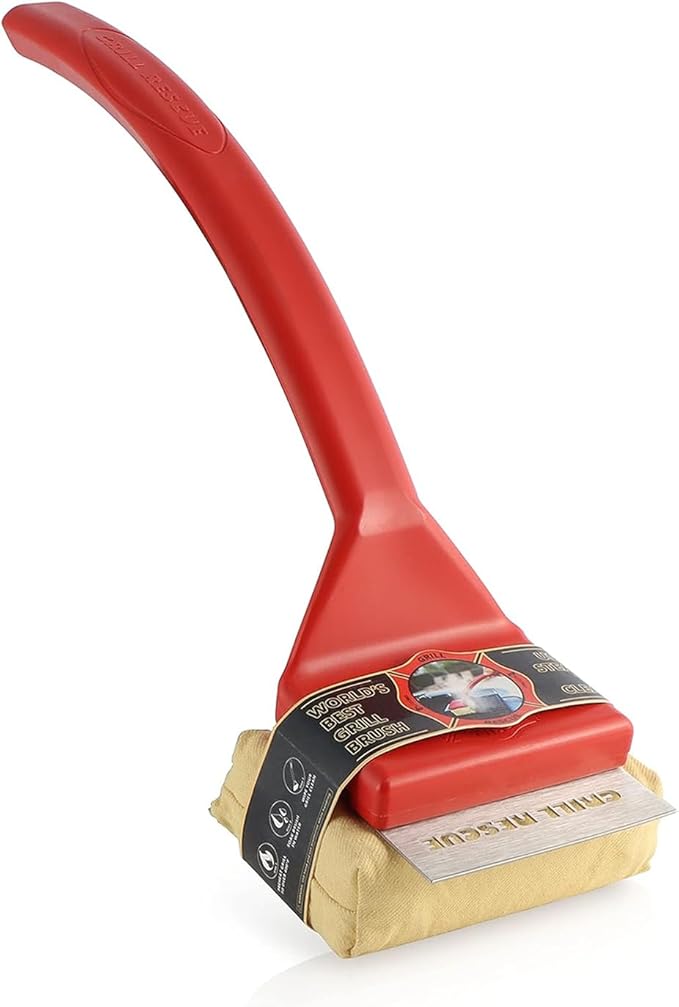 Grill Rescue Bristle-Free Steam Cleaning Grill Brush - Safe for All Grill Types, Heat-Resistant Head, Perfect for Stainless Steel, Porcelain, Cast Iron Grates