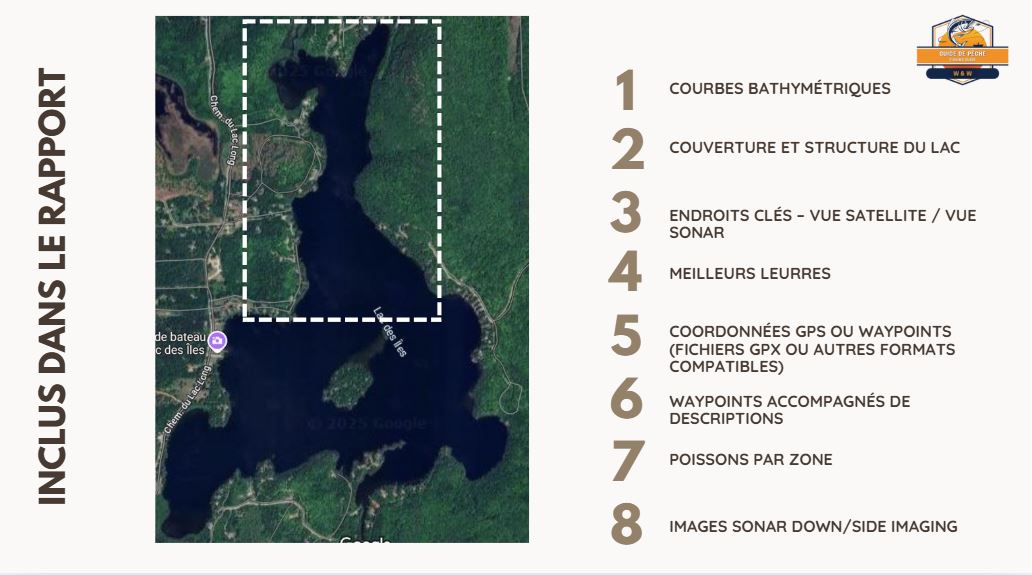 Lac des Îles (Gracefield) Zone 1 - Coordonnés GPS/Sonar  (E-Book - 50 pages)