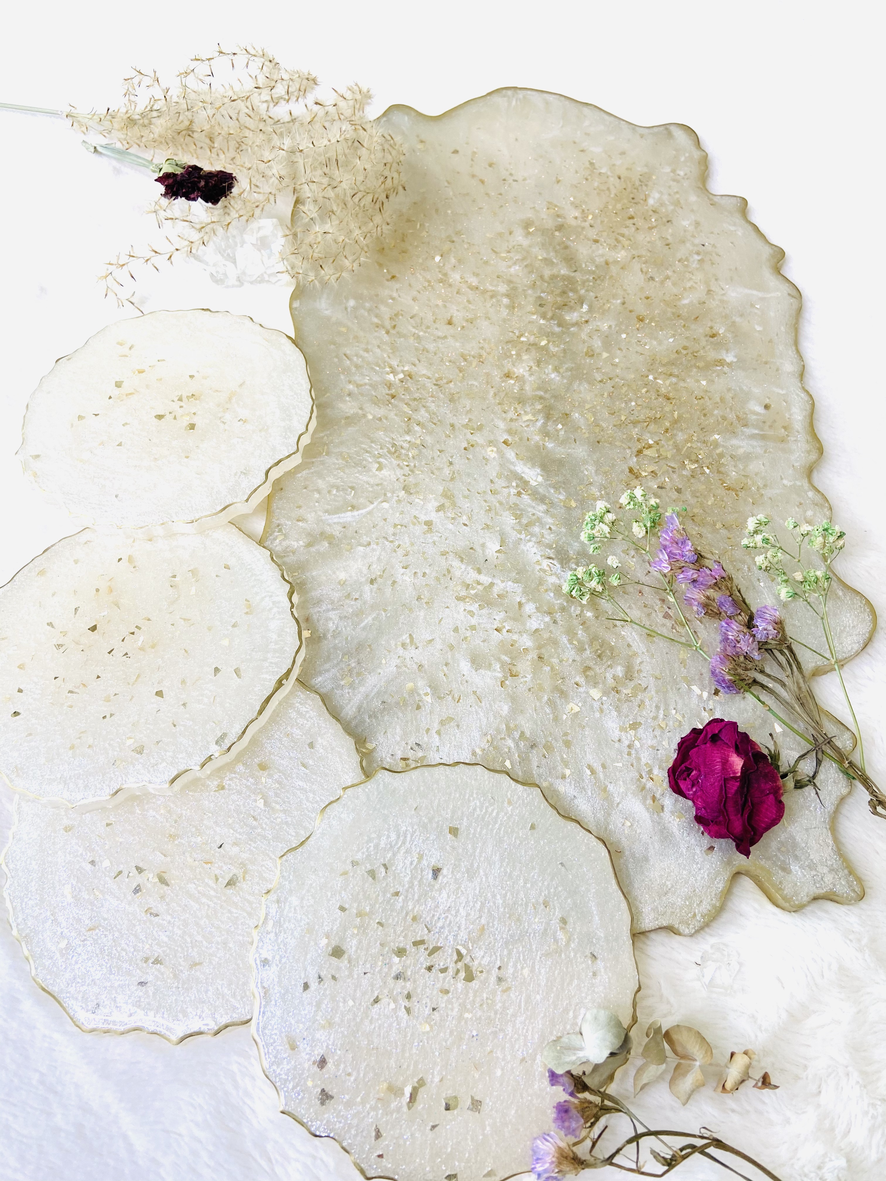 Handmade Resin Coasters and Tray