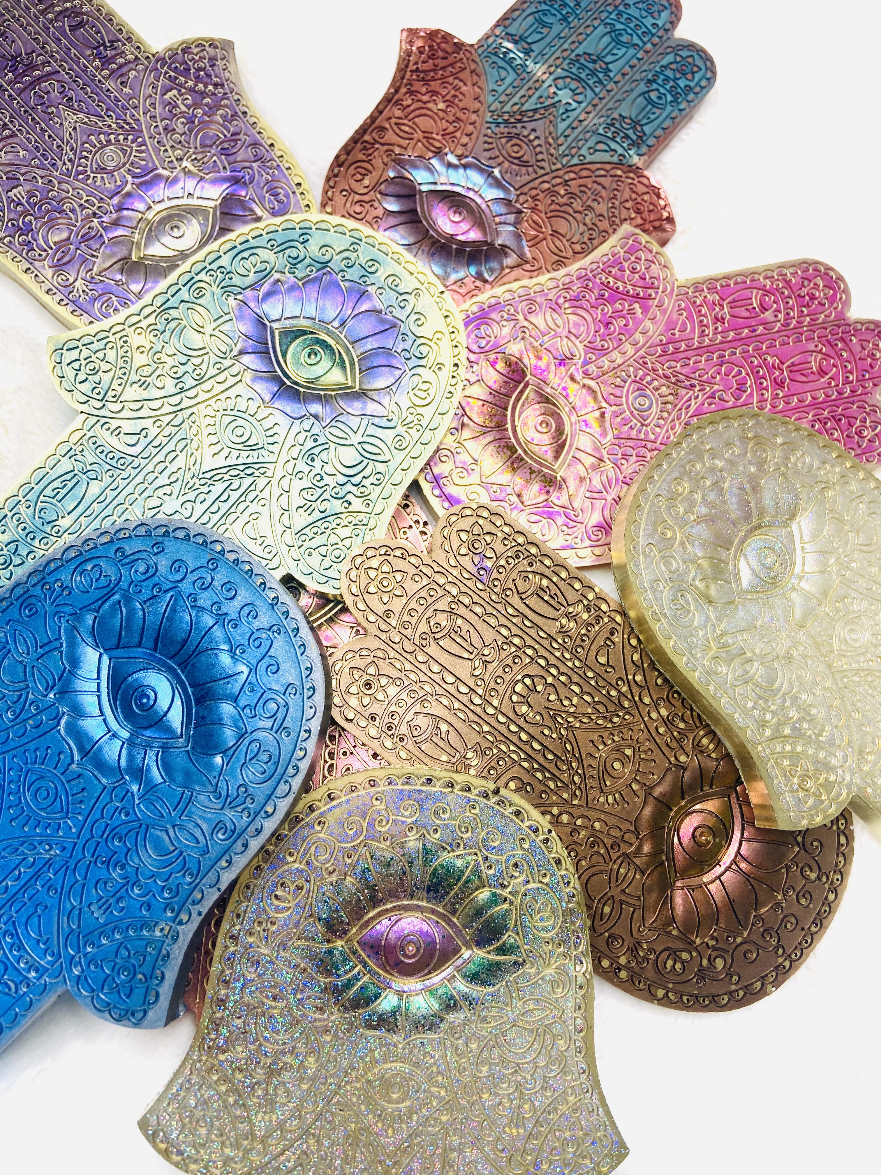 Handcrafted Hamsa Hand Trays