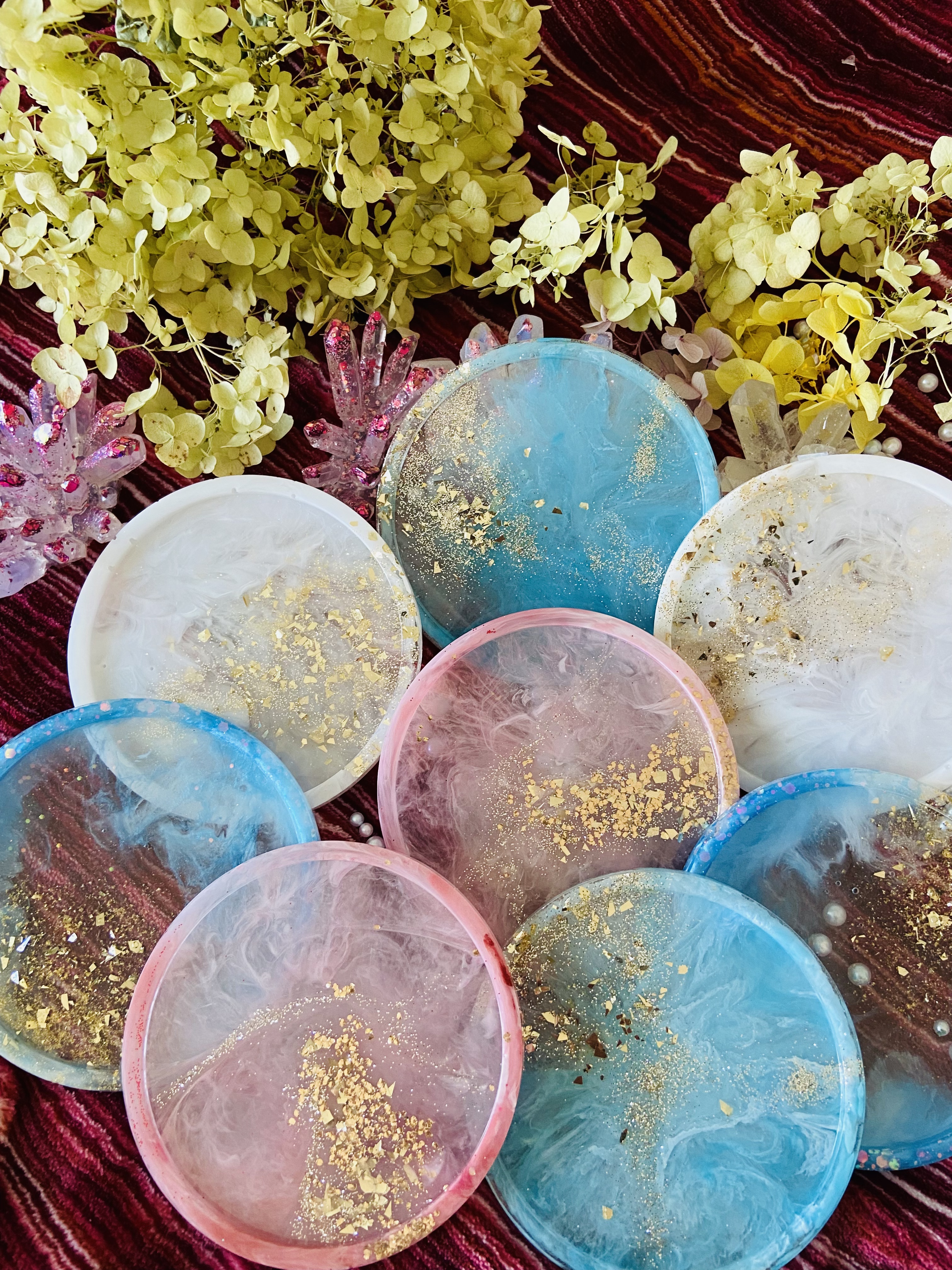 Quartz inspired Resin Coasters