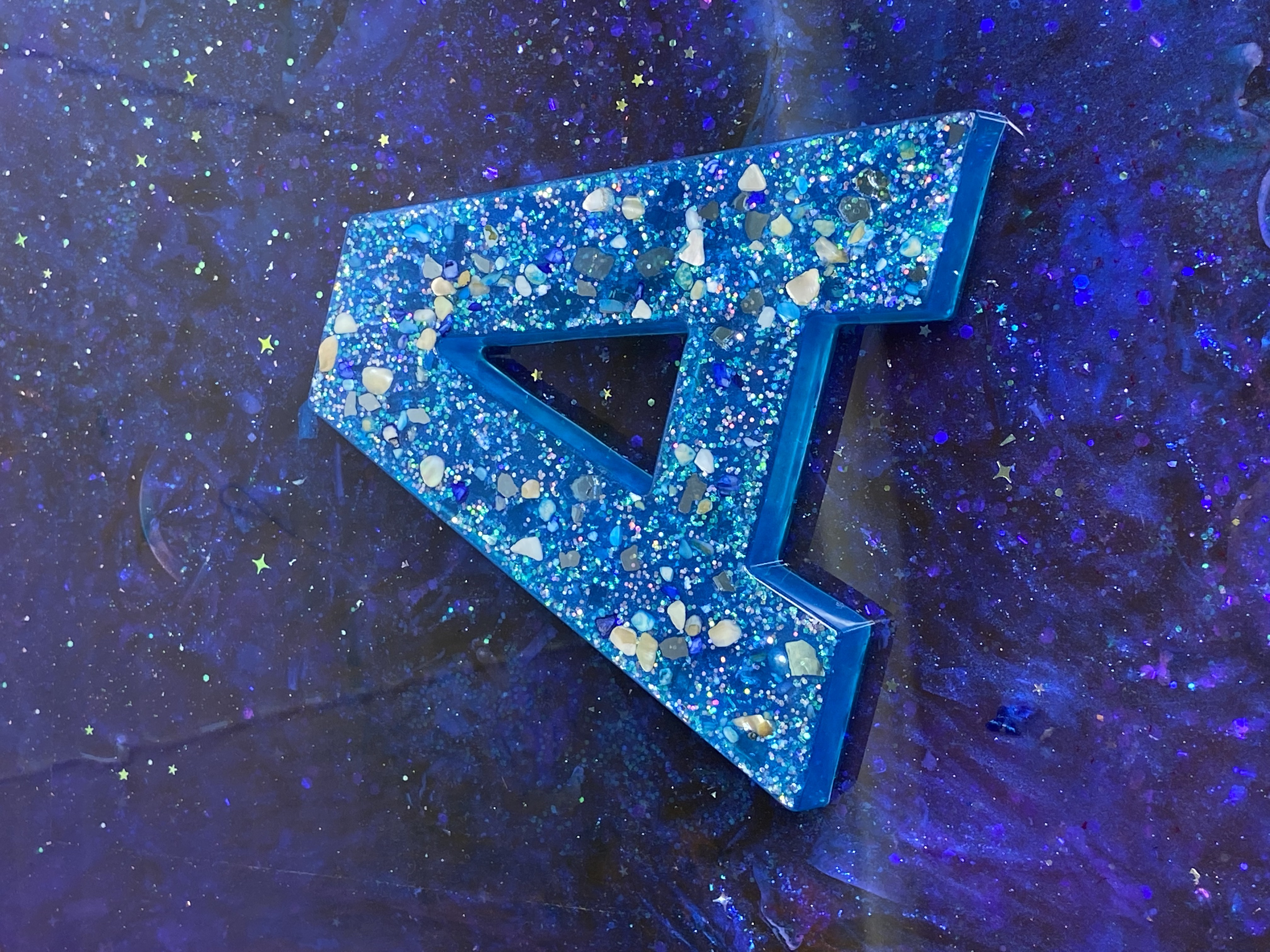 Resin Cosmic Letter 'A'