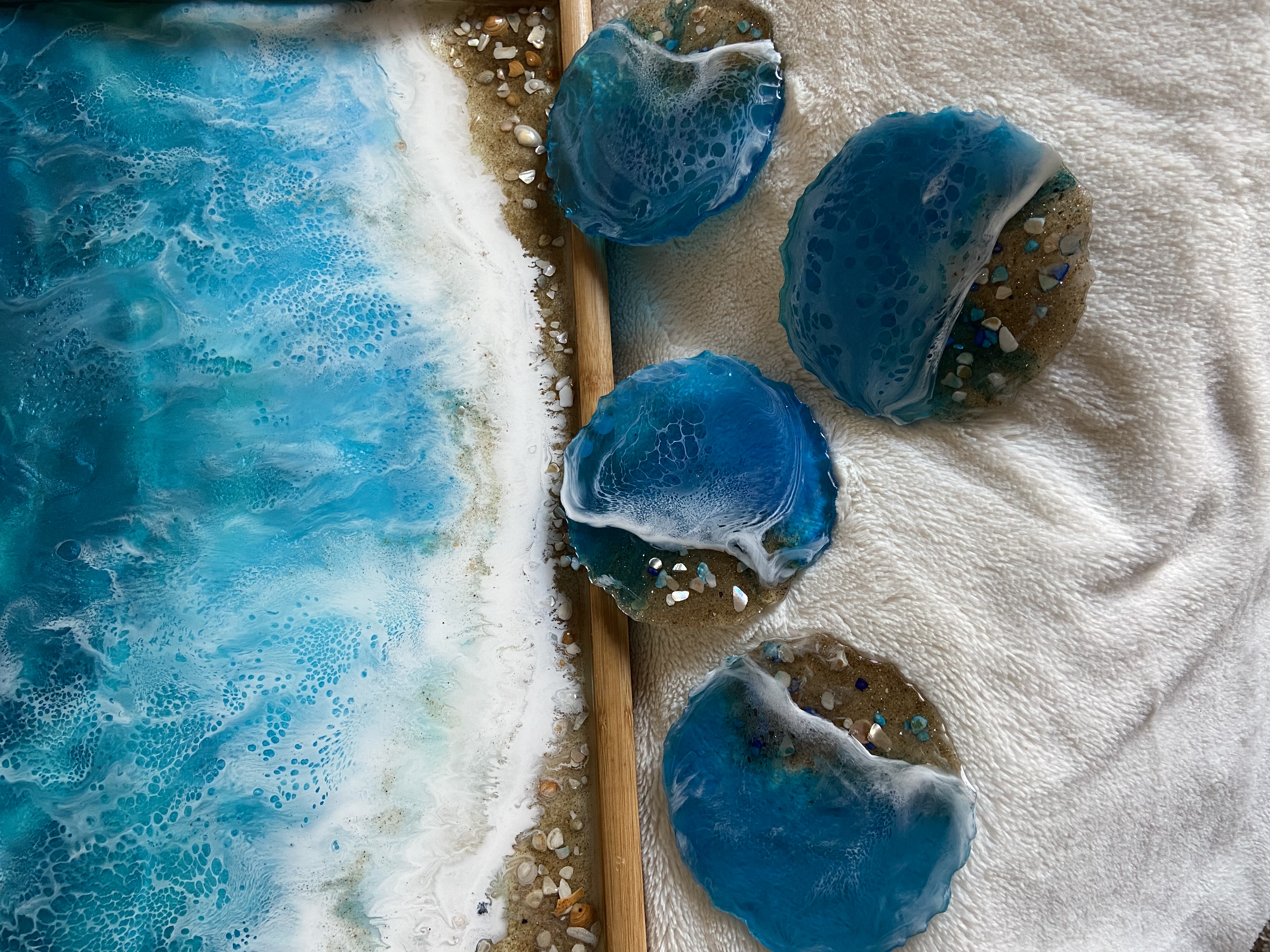 Ocean Wave Art Breakfast Tray Table