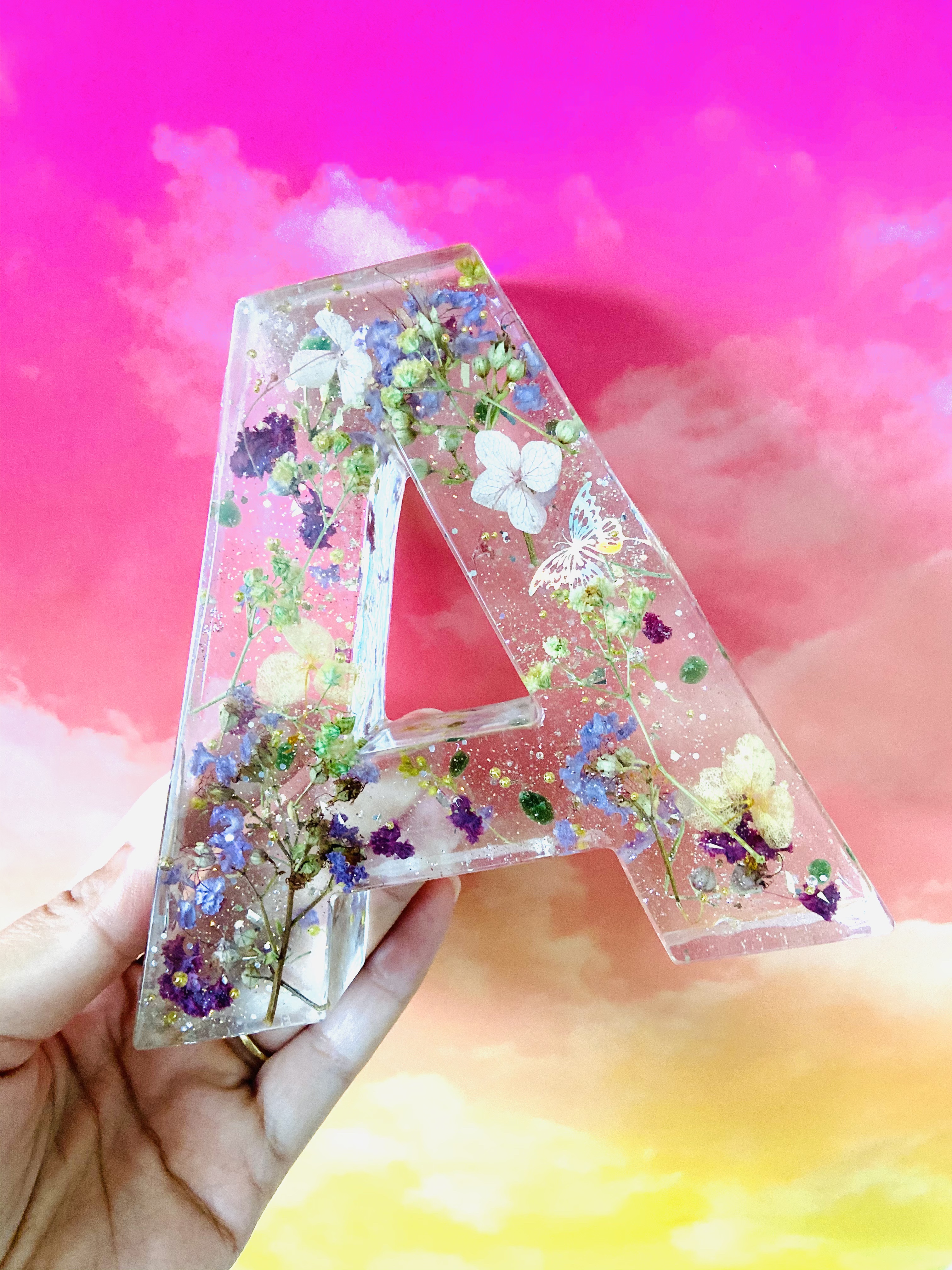 Floral Resin Letter A