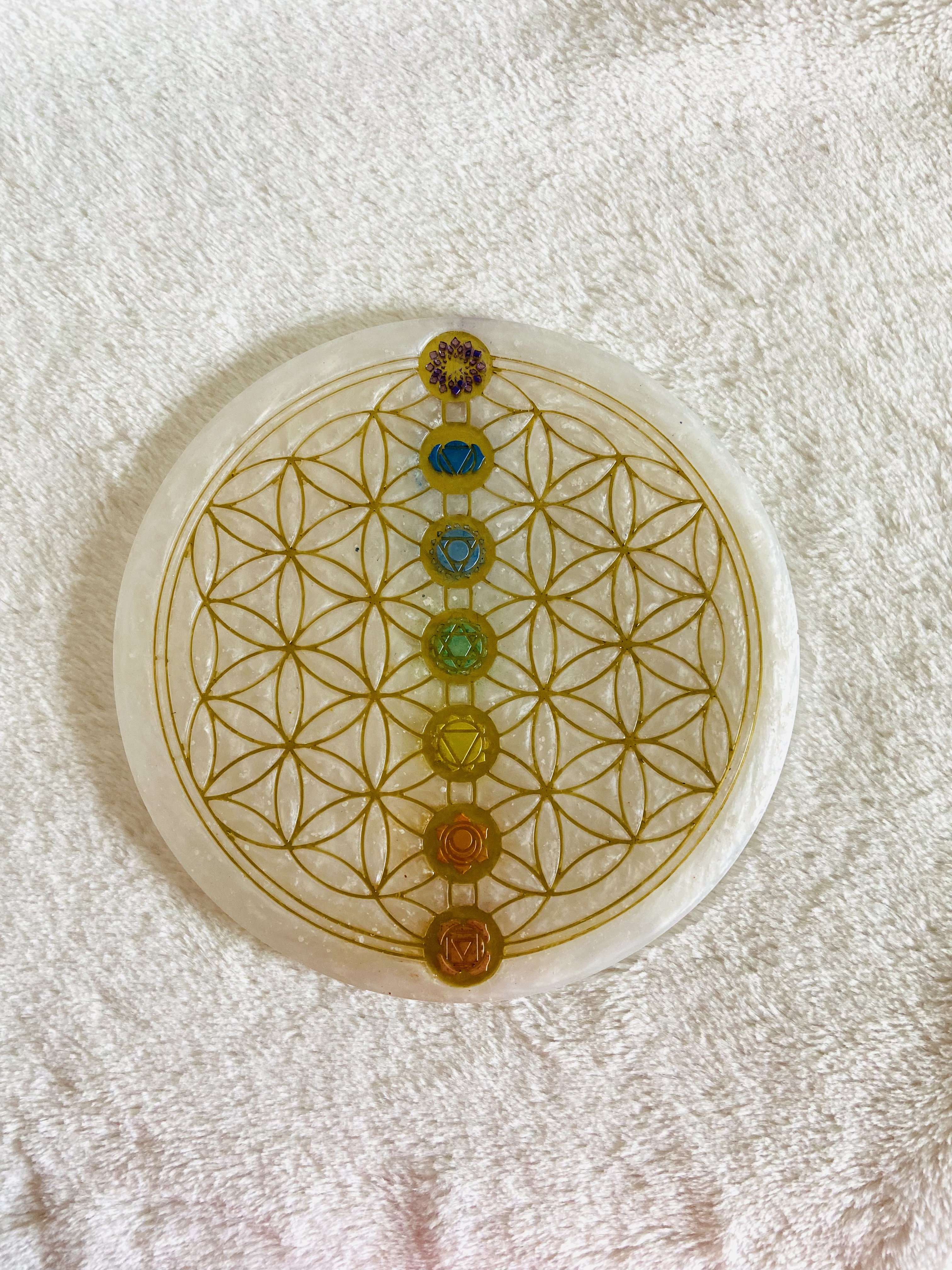 Chakra Crystal Grid Plate