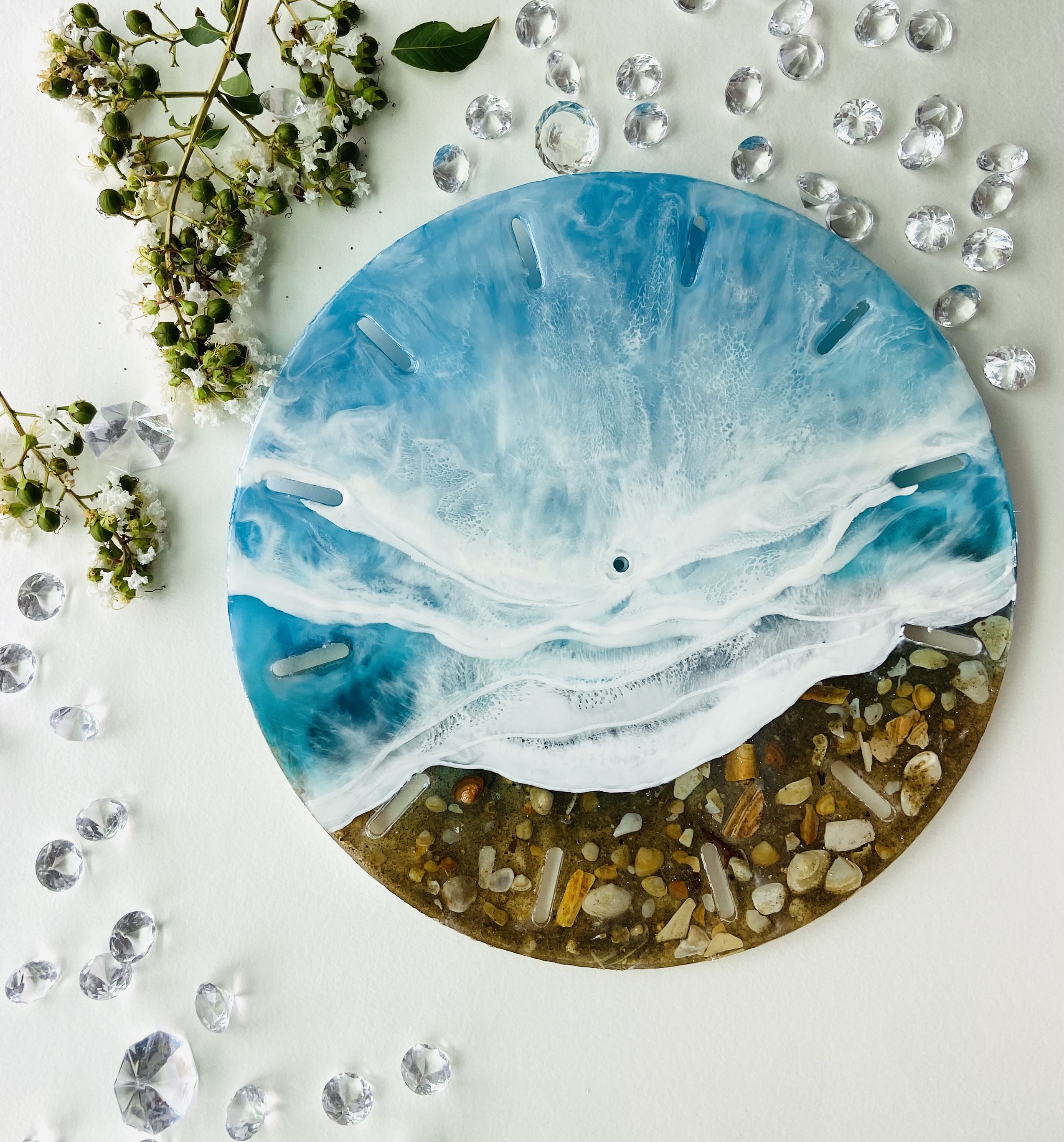 Handcrafted Resin Ocean Clock
