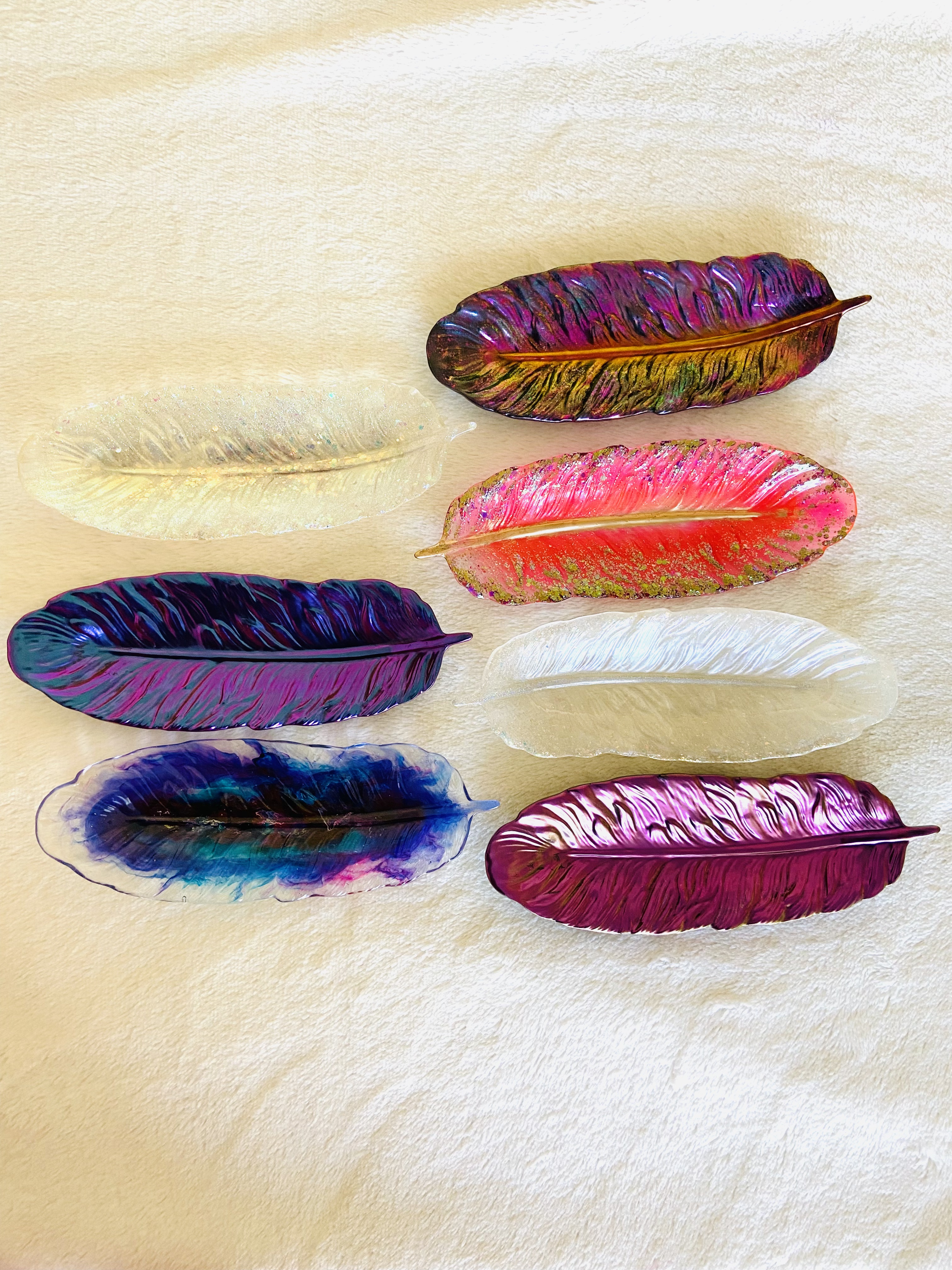 Colorful Decorative Feather Tray
