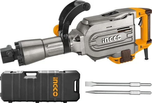 Martillo Demoledor Profesional 1700W 50J — Trolley Incluido · Inserción HEX 30mm | INGCO