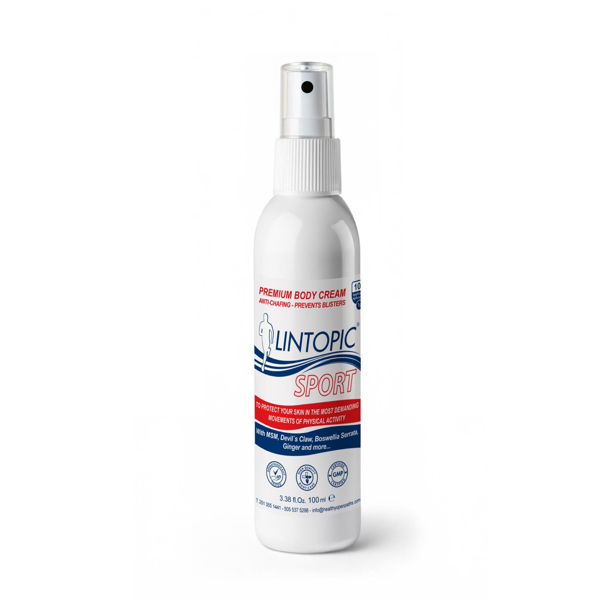 LINTOPIC Anti-Friction Cream – Prevents Chafing & Skin Irritation | Non-Staining, Fast-Absorbing Formula | Ideal for Athletes, Running, Cycling & Daily Protection (100ml) 