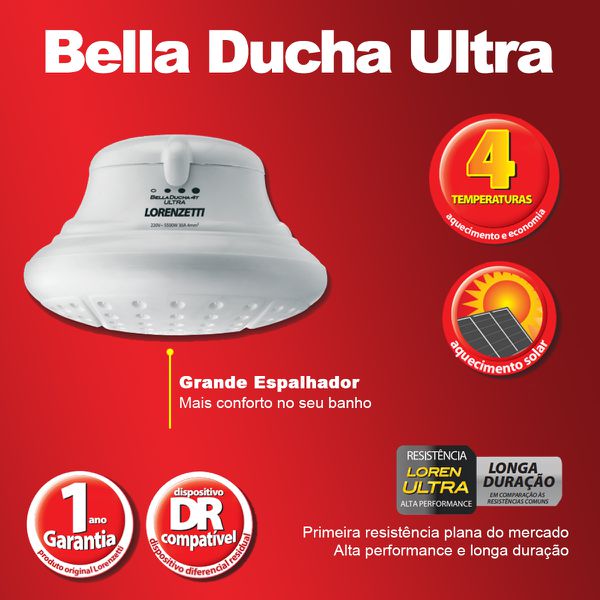 Chuveiro Lorenzetti Bella Ducha Ultra 4T 