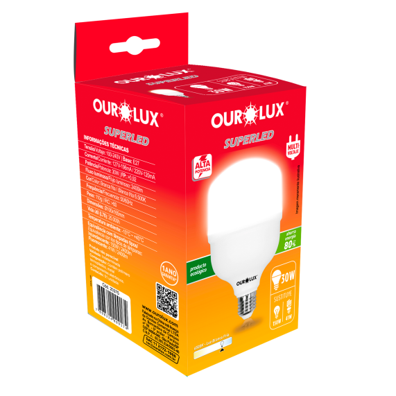 Lâmpada 30W SuperLED 6500K Ourloux