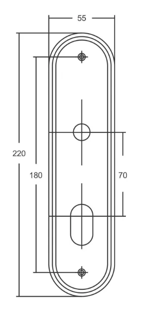 Fechadura Stam Cromada Externa 55mm Espelho - 1601/09 CR