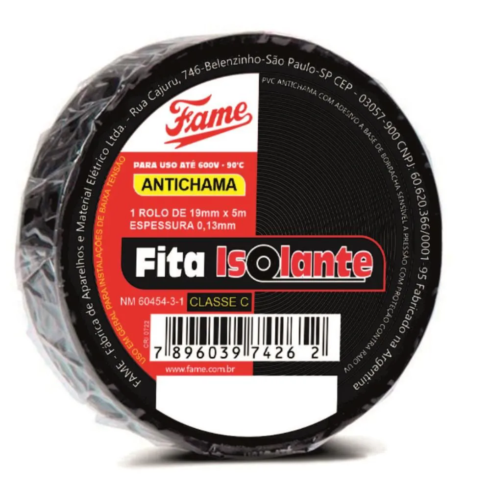 Fita Isolante de 19mm x 20m Fame