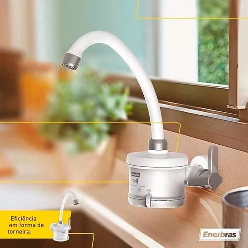 Torneira para Parede 4T Plus Enerbras Branca/Cromada