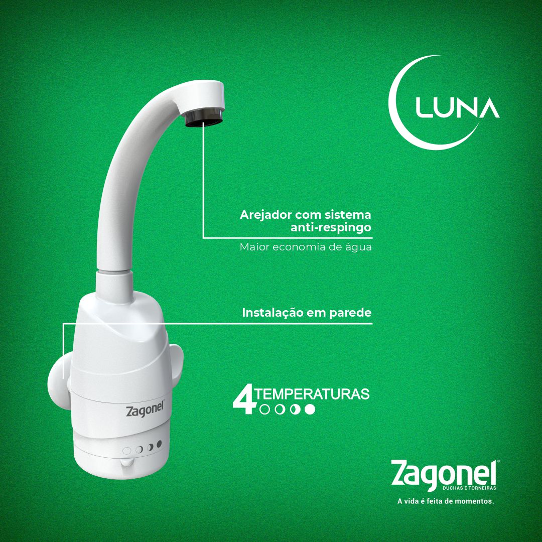 Torneira Luna 4 Temperatura Zagonel