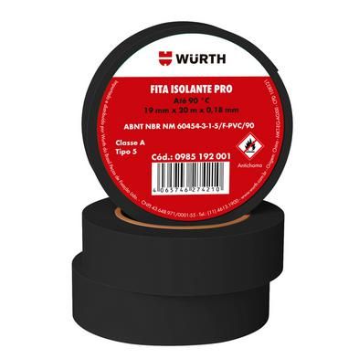 Fita Isolante Antichama Preta 19mm x 20m Wurth