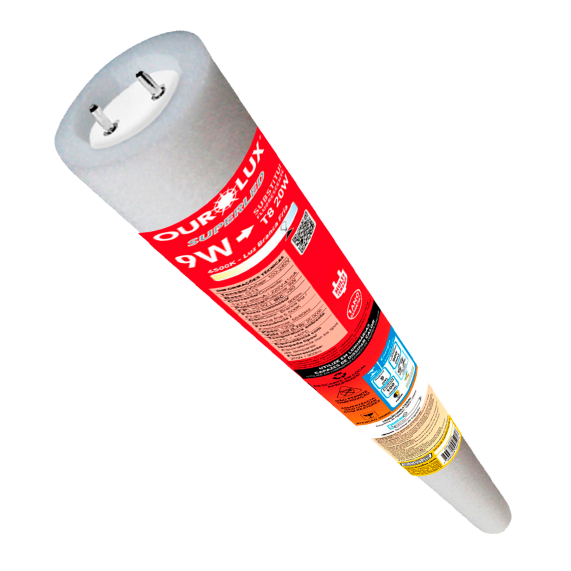 Lâmpada Tubular LED 9W 6500K OuroLux
